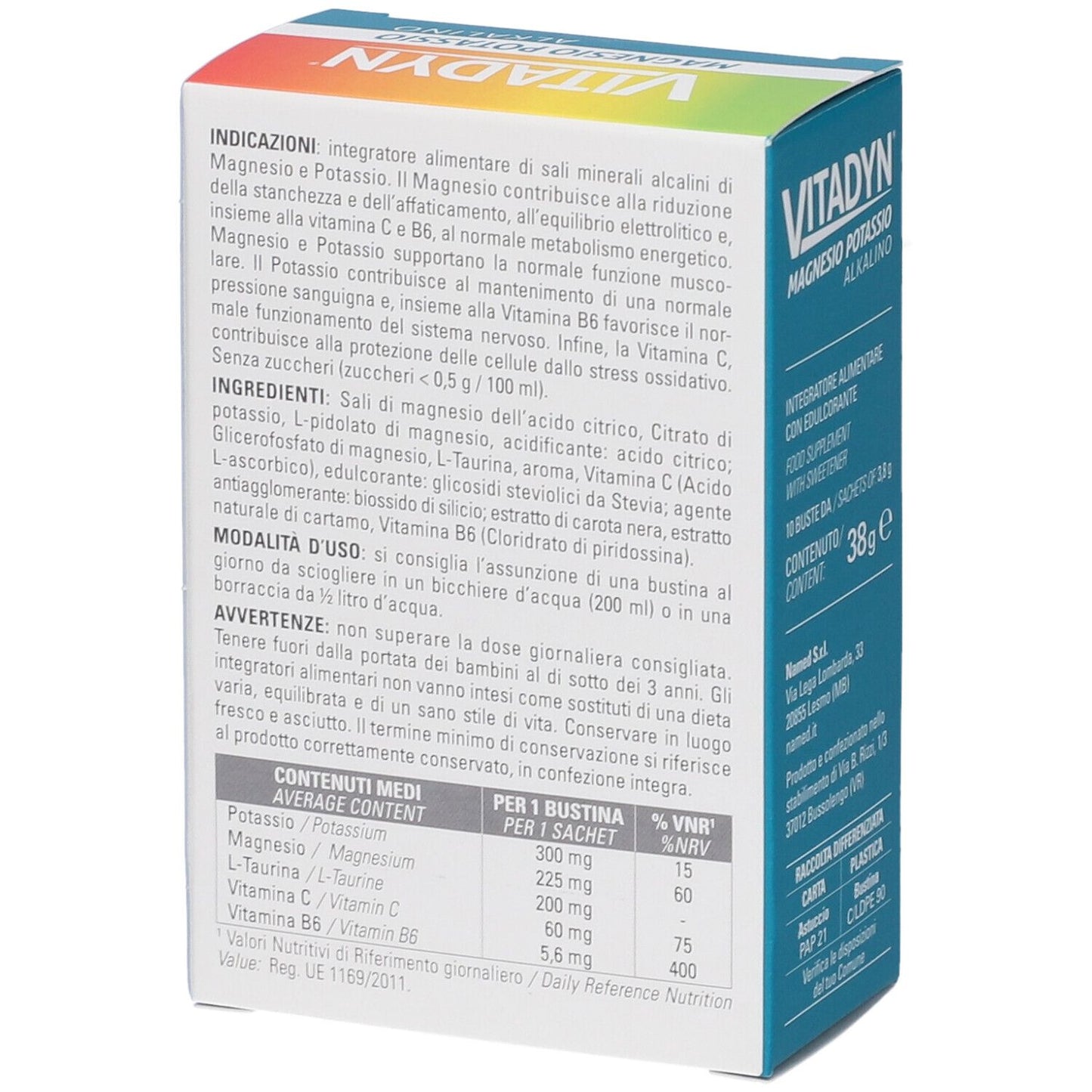 NAMED VITADYN MAGNESIO E POTASSIO ALKALINO GUSTO ARANCIA 10BST