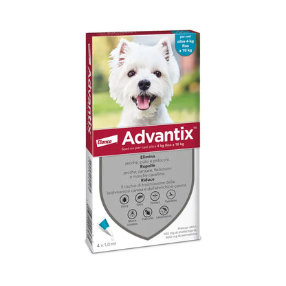 ADVANTIX SPOT ON PERCANI OLTRE 4KG FINO A 10KG 4 PIPETTE