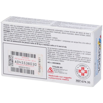 VEGEDOL 400MG 20CPR