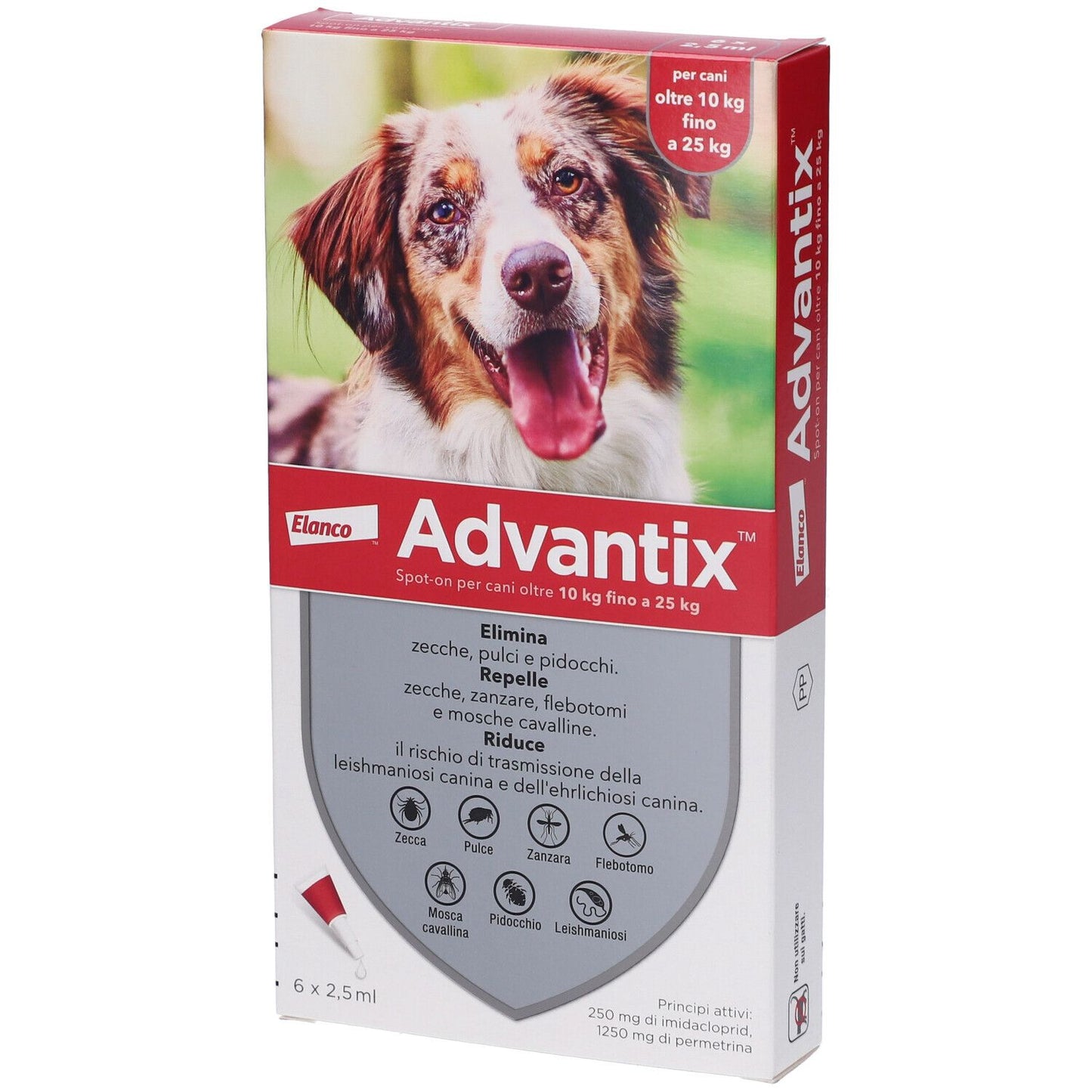 ADVANTIX SPOT ON PERCANI OLTRE 10KG FINO A 25KG 4 PIPETTE