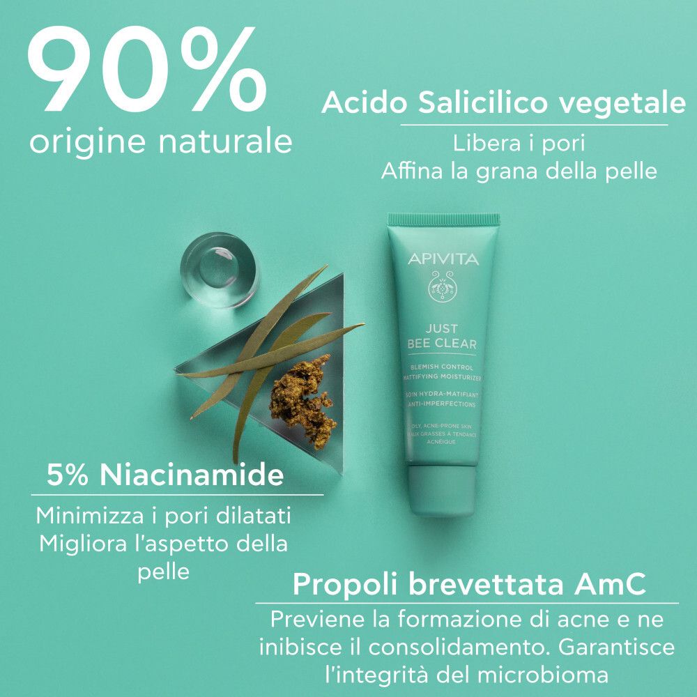 APIVITA JUST BEE CLEAR CREMA ANTI-IMPERFEZIONI, OPACIZZANTE ED IDRATANTE 40ML