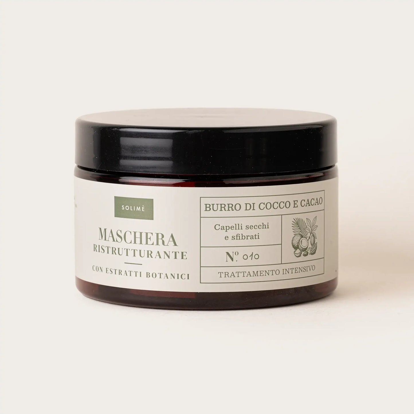 SOLIME' Maschera ristrutturante per capelli al Burro di Cocco e Cacao 250ML