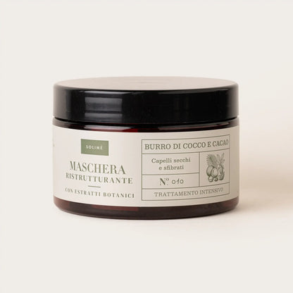 SOLIME' Maschera ristrutturante per capelli al Burro di Cocco e Cacao 250ML